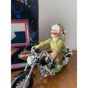 1999 Cavanagh Harley Davidson Butch Elf Riding Motorcycle Christmas Ornament